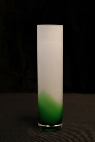 Murano Italian Art Glass - Green & White Bud Vase - Centerpiece For Table