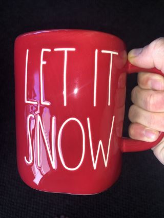 Rae Dunn Ll " Let It Snow " Red Mug By Magenta Holiday Christmas Winter