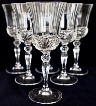 6 Lead Crystal Wine Glasses Aurea By Royal Crystal Rock Rcr