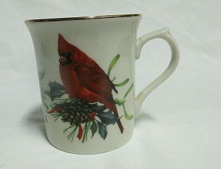 Lenox Winter Greetings Red Cardinals Carved Mug Catherine Mcclung Porcelain