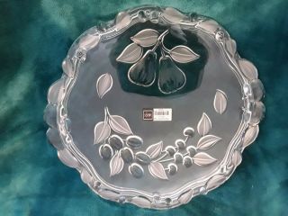 Mikasa Crystal Garden Harvest Frost Glass Cake Plate 14 1/4 In.  Serving W/ Tag