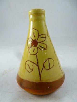 Vintage Williamsburg Va Art Pottery Bud Vase Miniature Flower Redware 3.  75 " Tall