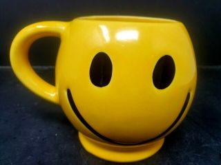 Vintage Mccoy Pottery Sunshine Yellow Smiley Face Smile Happy Coffee Mug Cup
