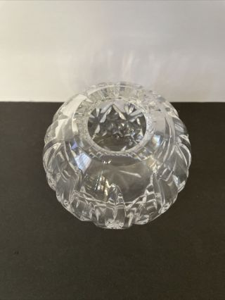 Vintage Waterford Crystal Lismore Rose Bowl Vase 4” 2
