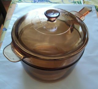 Visions Cookware 1.  5 Liter Double Boiler W Insert & Lid Corning