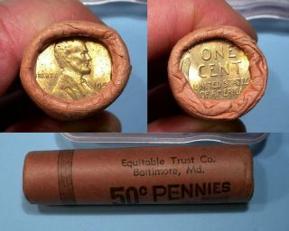 1956 - P Obw Wheat Cent Roll Equitable Trust Co Baltimore Md 2 32 - 19