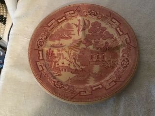 Red Not Blue Willow Pattern Restaurant Ware Grill Plate Wellsville China