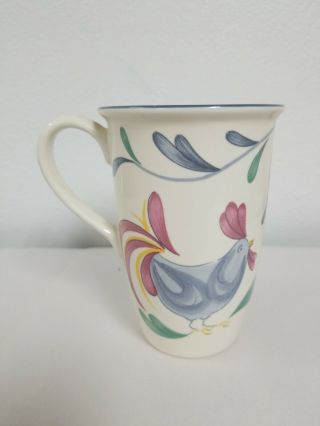 Lenox Poppies On Blue Barnyard Rooster Large Accent Mug