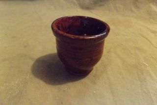 Folk Art Ned Foltz Pa Pottery 2x2 " Miniature Redware Cup Vase Shot Well Made