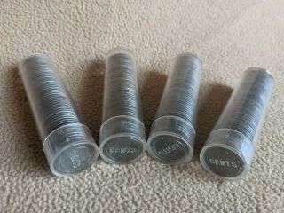 Four 1943 Steel Penny Rolls P - D - S (200) Two - Hundred Steel Cent Lincoln Cent