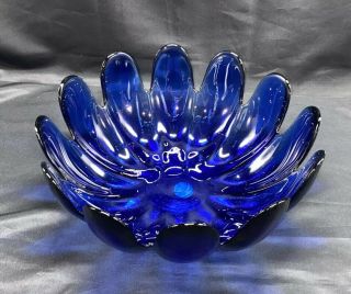 Cobalt Blue Recycled Glass Bowl Made In Spain