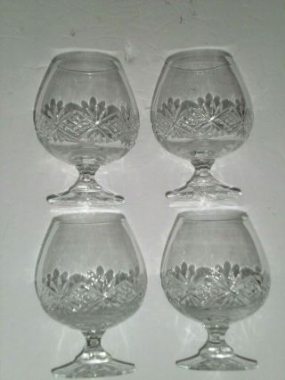 Vintage Galway Cut Crystal Brandy Snifters Set Of Four