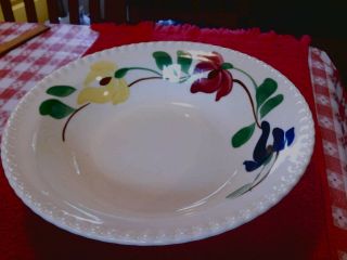Blue Ridge Southern Pottery Carnival (?) 9 " Serving Bowl Painted Flowers