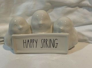 Rae Dunn Easter/spring Chicks Ll " Happy Easter " Table Decoration