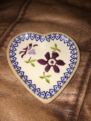 Small Nicholas Mosse Pottery Heart Plate Ireland 3.  5”