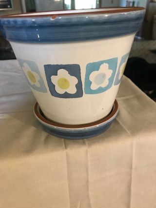Portuguese Pottery Portugal Hand Painted Flower Pot/planter Bowl