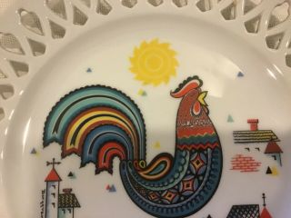 BERGGREN SWEDISH ROOSTER MORNING RETICULATED PLATE 9” 2