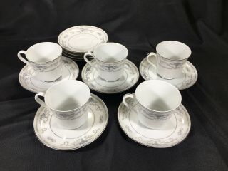 5 - Wade Fine Porcelain China of Japan DIANE Cup & Saucers w/ 4 extra saucers 2