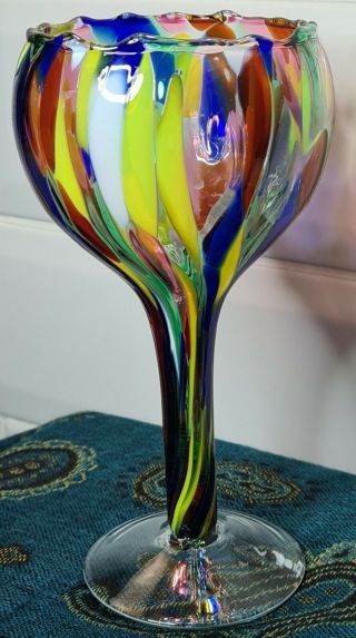 Fluvio Bianconi Style Glass Goblet