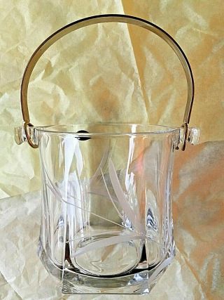 Vintage Murano Crystal Ice Bucket Made In Italy 5 " X 4.  5 "