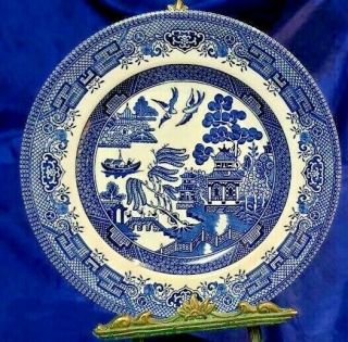Churchill 8” Salad Dessert Plate Blue Willow Staffordshire England Embossed