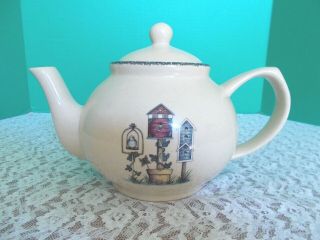 2002 Home & Garden Party Teapot - " Birdhouse " Pattern