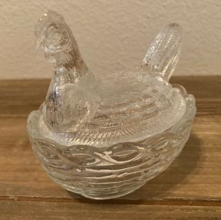 L.  G.  Wright Clear Glass 4” Hen On Nest Dish 2