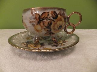 Unique Royal Sealy - Japan Lusterware - Teacup/saucer - 3 Ring Footed Cup