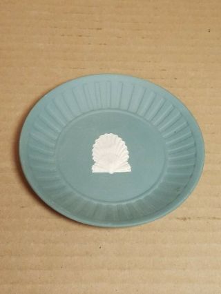 Wedgwood Jasperware Green Plate Dish W/shell Design - England - Made In England