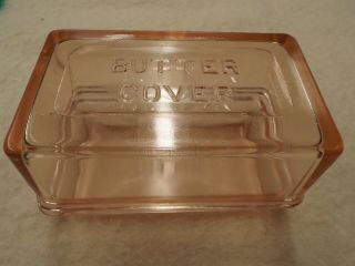 Vintage Pink Depression Glass Butter Dish With Lid And Handles