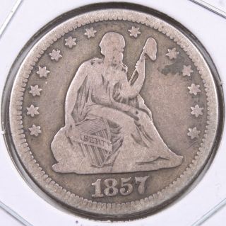 1857 O Silver Seated Liberty Quarter 25c 549h