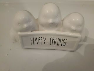 Rae Dunn Easter/spring Chicks Ll " Happy Spring " Table Decoration.