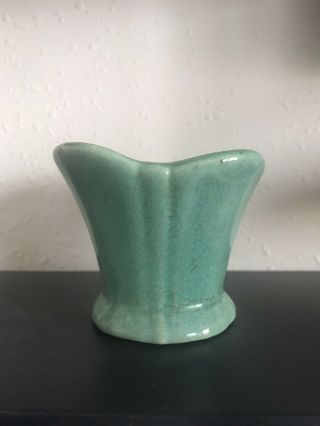 Small Green Pottery Vase - Unmarked - Arts And Crafts Style