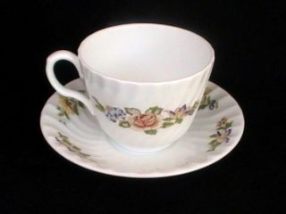 Aynsley Cottage Garden Swirl Cup & Saucer Butterfly Flowers