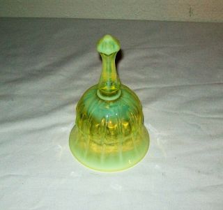 Fenton Glass Bell - Topaz / Vaseline Opalescent