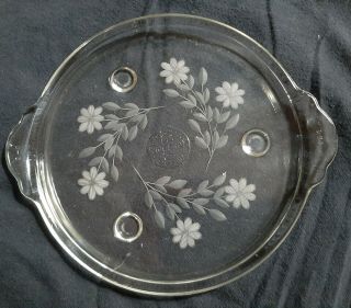 Rare Hard To Find Vintage 1920 - 30s Corning Glass Pyrex Footed Round Trivet 706