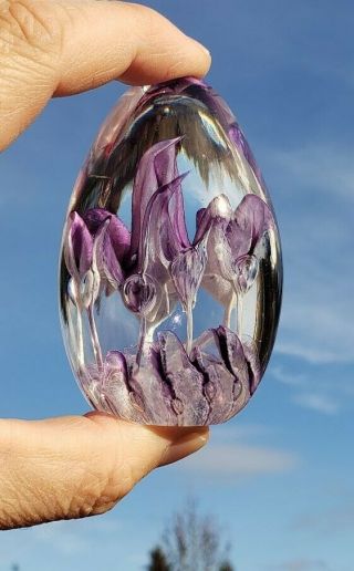 Glass Egg - Made In Hawaii By North Shore Glass - - - Purple