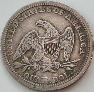 1857 Seated Liberty Silver Quarter In A Saflip® - Xf - (vf, ) Details