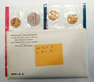 " Packaging Error ",  1970 Set,  (no P - Lincoln Cent) 1 - 70 - D & 2 - 70 - S
