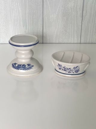 Pfaltzgraff Yorktowne Soap Dish And Candle Holder