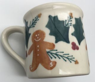 1982 Hartstone Usa Gingerbread & Holly Christmas Mug 3 1/4 "
