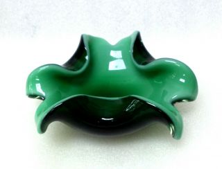Murano Venetian Vintage Green Art Glass Bowl