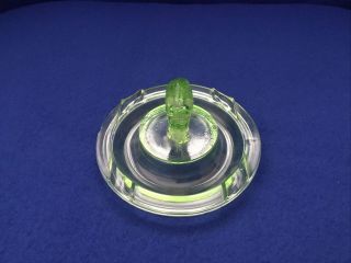 Vintage Green Depression Uranium Glass Elephant Ashtray 4” 2