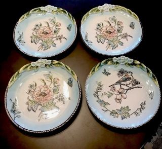 Fitz And Floyd F&f English Garden Accent Plates Bloom