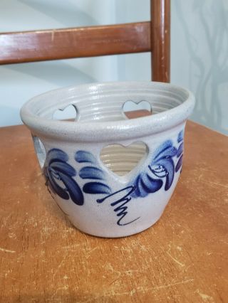 Vintage David Eldreth Pottery Salt Glazed Stoneware Pottery Candleholder 10 2