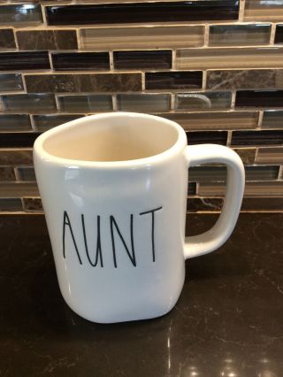 Rae Dunn “aunt” Coffee Tea Ceramic Glossy Mug Aunt Gift