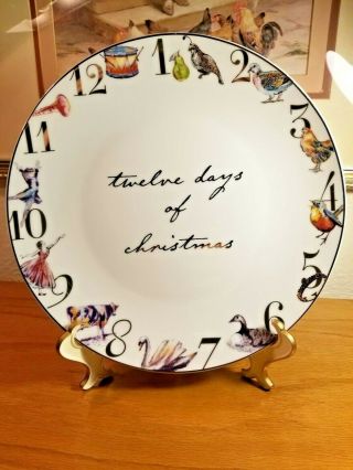1 - Better Homes & Gardens Porcelain 12 Days Of Christmas Dinner Plate 10 - 1/2 " Gold