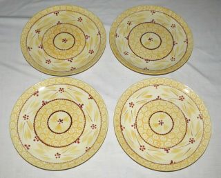 Temp - Tations Old - World Yellow Four 9.  1/4 " Luncheon Plates