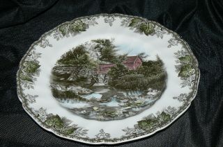 Vintage Johnson Brothers Friendly Village 10.  75 " Dinner Plate The Lily Pond Euc