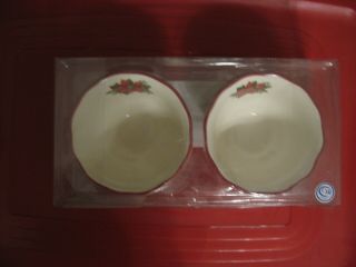 Better Homes Gardens Limited Edition Poinsettia Fruit Or Condiment Bowls Box
